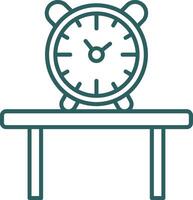 Table Watch Line Gradient Icon vector
