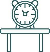 Table Watch Line Gradient Icon vector