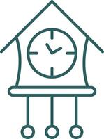 Cuckoo Clock Line Gradient Icon vector