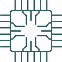 Chip Line Gradient Icon vector