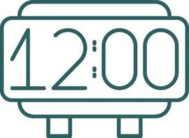 Digital Clock Line Gradient Icon vector