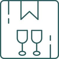 Fragile Line Gradient Icon vector