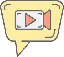 Video chat Line Filled Light Icon vector