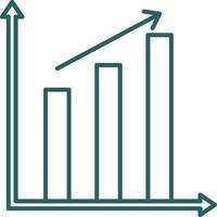 Bar Chart Line Gradient Icon vector