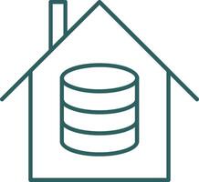 Data House Line Gradient Icon vector