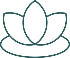 Lotus Line Gradient Icon vector