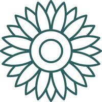 Dahlia Line Gradient Icon vector