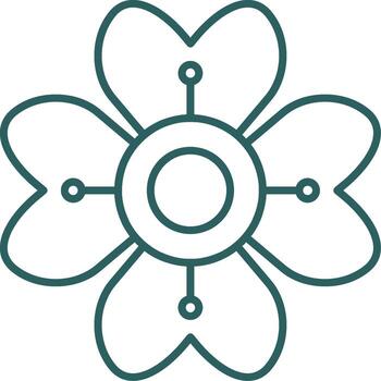 Hydrangea Line Gradient Icon vector