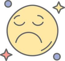 Sad Line Filled Light Icon vector