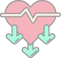 Heart rate Line Filled Light Icon vector