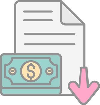 Decrease Line Filled Light Icon vector