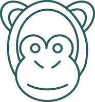 Monkey Line Gradient Icon vector