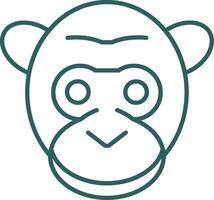 gorila línea degradado icono vector