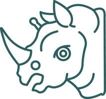 Rhinoceros Line Gradient Icon vector