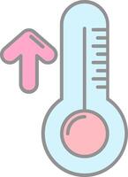 High temperature Line Filled Light Icon vector