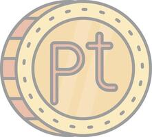 Peseta Line Filled Light Icon vector