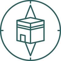 Qibla Compass Line Gradient Icon vector