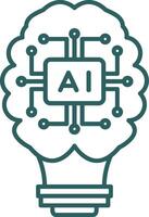 Artificial Intelligence Line Gradient Icon vector