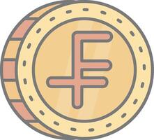 Swiss franc Line Filled Light Icon vector