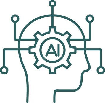 Artificial Intelligence Line Gradient Icon vector