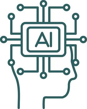 Artificial Intelligence Line Gradient Icon vector