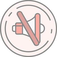 Mute Line Filled Light Icon vector