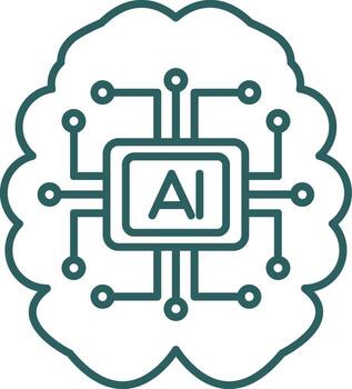Artificial Intelligence Line Gradient Icon vector