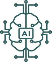 Artificial Intelligence Line Gradient Icon vector