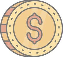 Dollar Line Filled Light Icon vector