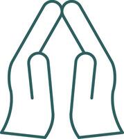 Pray Line Gradient Icon vector