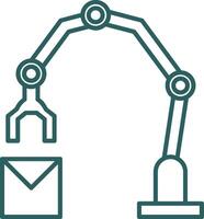 Industrial Robot Line Gradient Icon vector