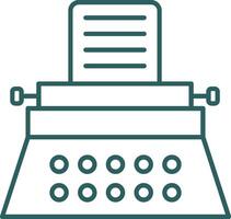 Typewriter Line Gradient Icon vector