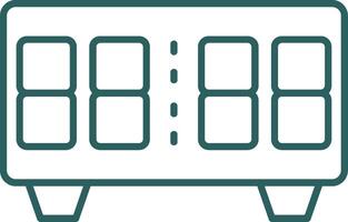 Digital Clock Line Gradient Icon vector