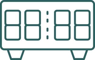 Digital Clock Line Gradient Icon vector