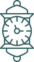 icono de gradiente de línea de reloj vector