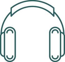 Headphones Line Gradient Icon vector