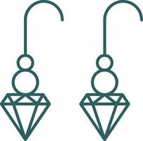 Round Earrings Line Gradient Icon vector