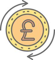 Pound Line Filled Light Icon vector