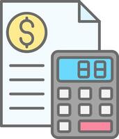 Calculator Line Filled Light Icon vector