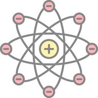 Atom Line Filled Light Icon vector