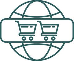 Online Shoping Line Gradient Icon vector