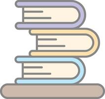 Books Line Filled Light Icon vector