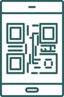 Qr Code Line Gradient Icon vector