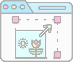 Resize Line Filled Light Icon vector
