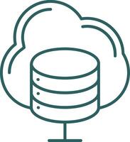 Cloud Server Line Gradient Icon vector