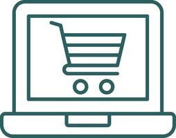 Online Shop Line Gradient Icon vector