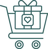 Shopping Cart Line Gradient Icon vector