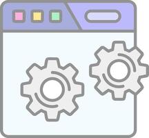 Web setting Line Filled Light Icon vector