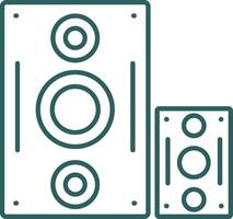 icono de gradiente de línea de altavoz vector