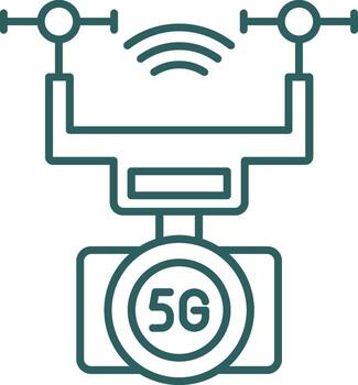 icono de gradiente de línea de drone inteligente vector